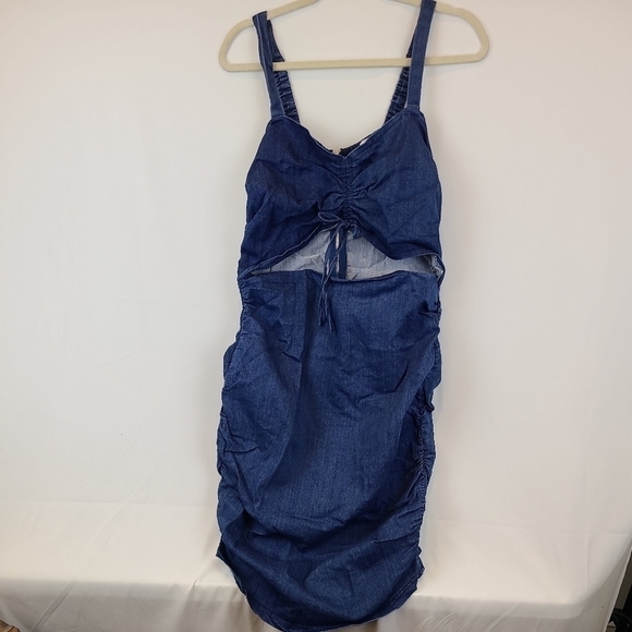 NWT Denim Blvd Los Angeles XL Strap Cutout Stretch Dress Blue NWT - Picture 1 of 9